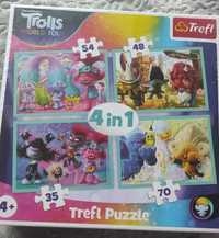 Puzzle Trolls 4 w 1 Nowe