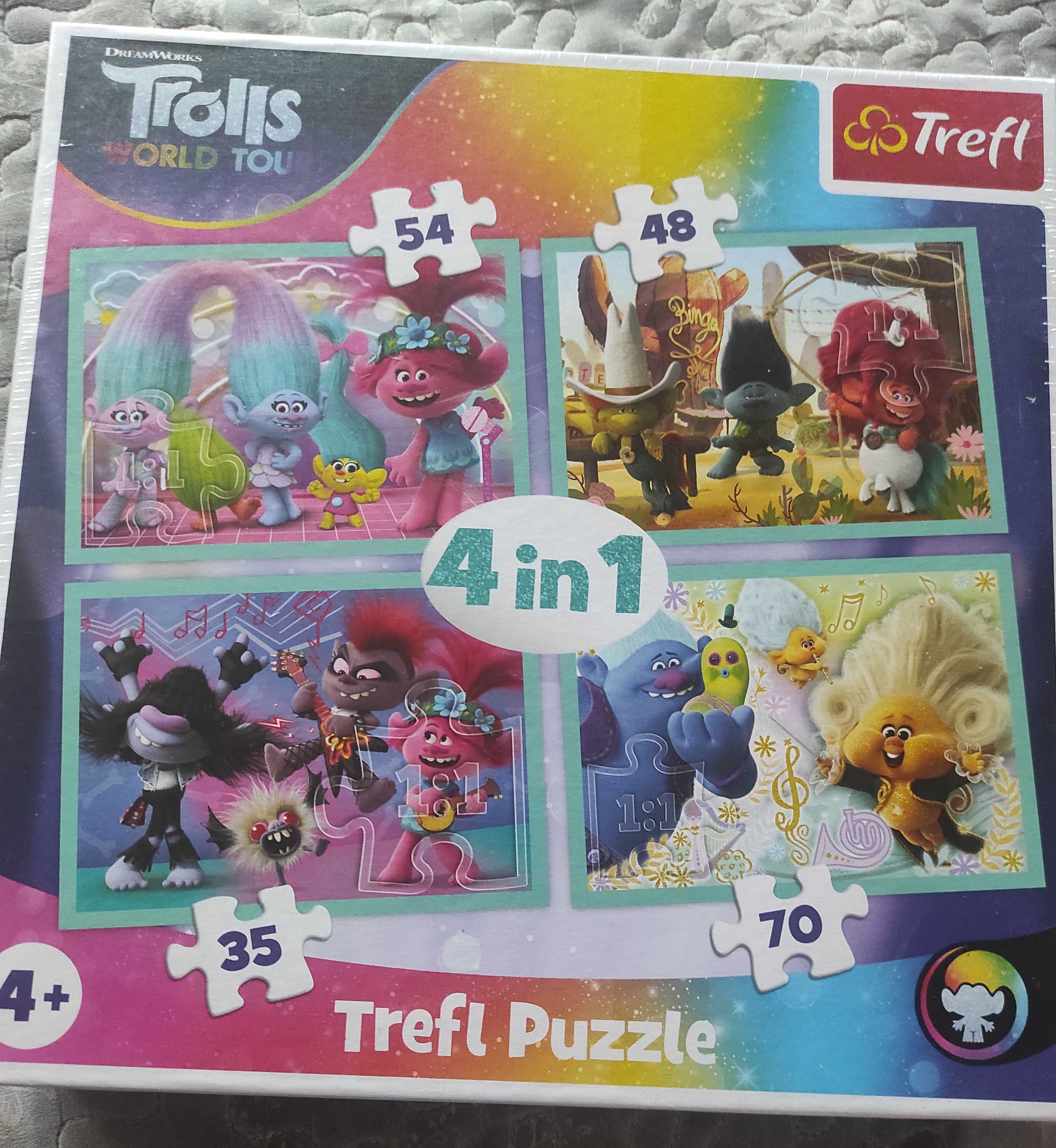 Puzzle Trolls 4 w 1 Nowe