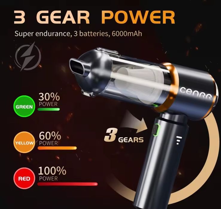 Mini bezprzewodowy odkurzacz CENRR bardzo mocny