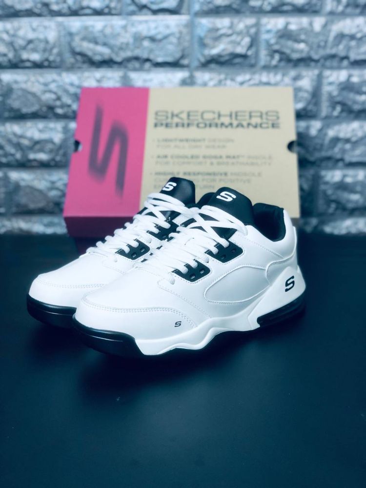 Удобные кроссовки Скетчерс / кроссовки белые мужские Skechers