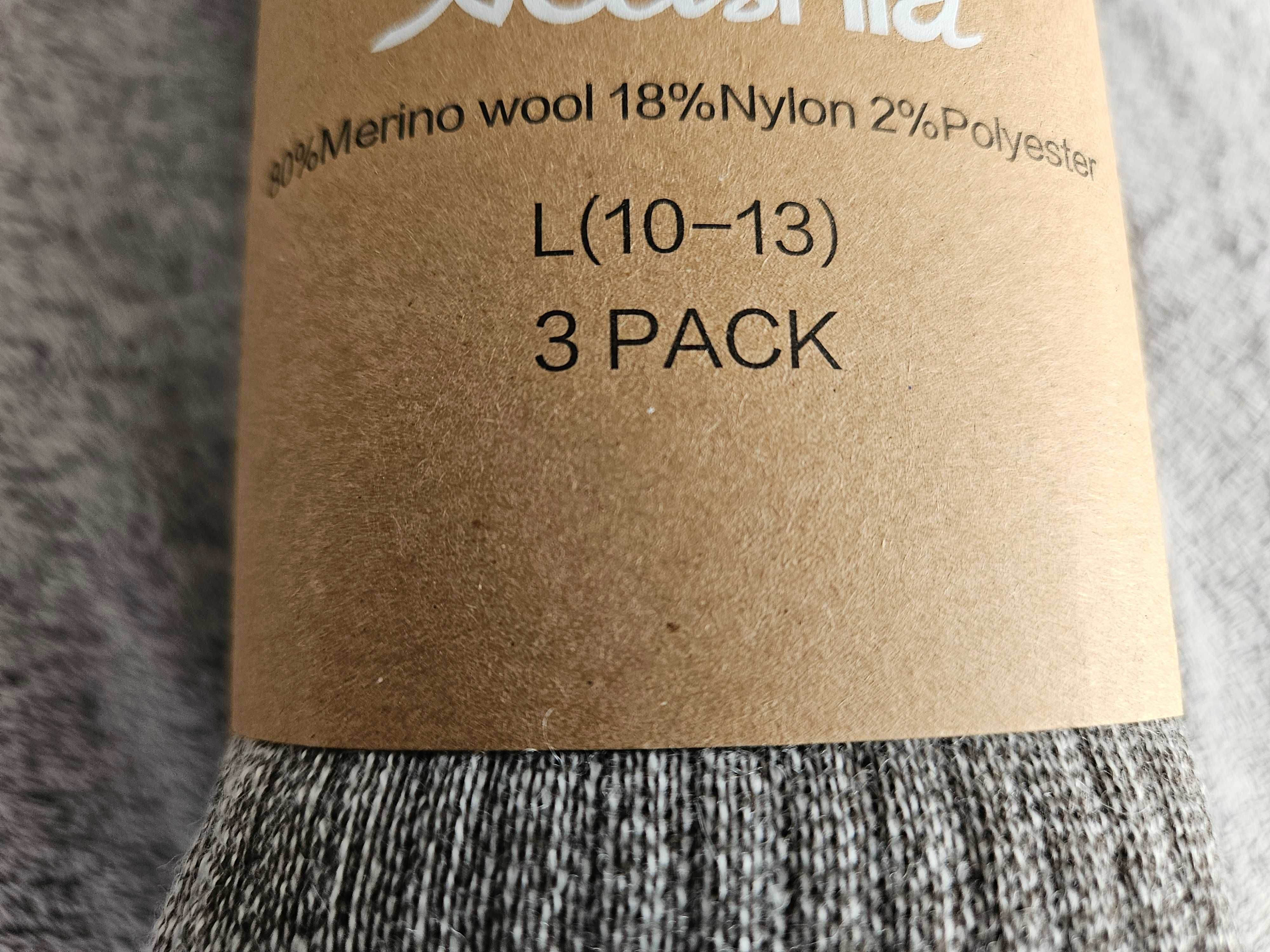 Skarpety trekkingowe wełna merino 80% rozm L 43-47 szare 1 szt