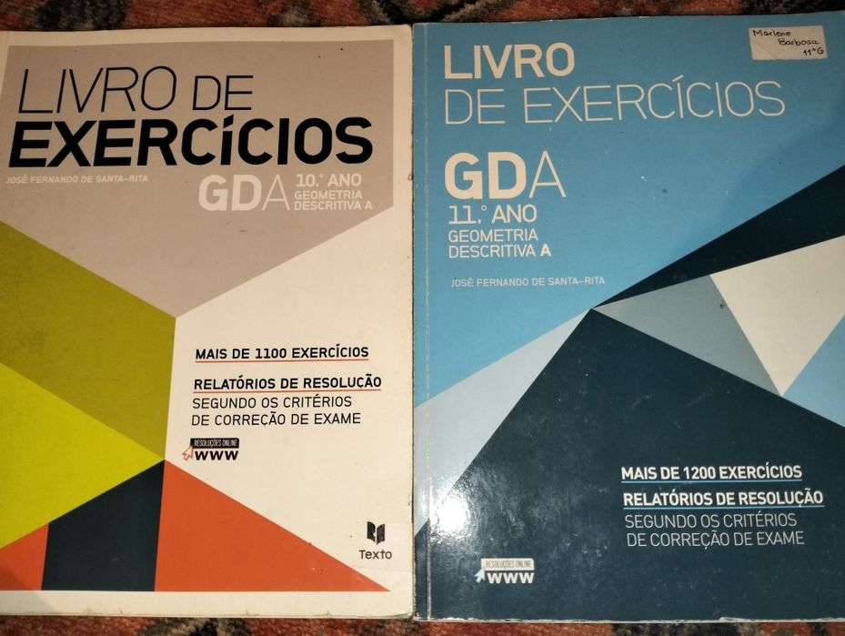 Manuais e Livros de exercícios de geometria descritiva A - 10/11° anos