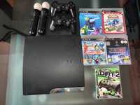 PlayStation 3 com 5 jogos 2  comandos.