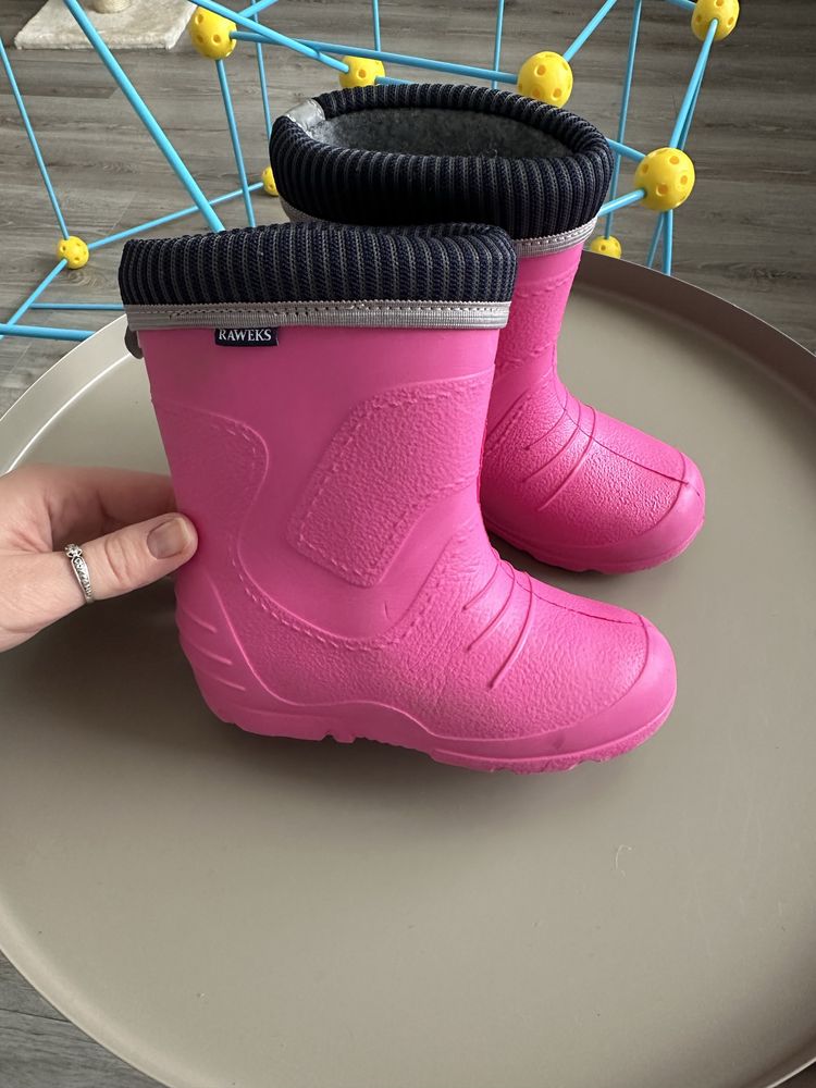 Дитячі пінкові гумові чобітки Raweks 24(14,7 см) для дівчинки