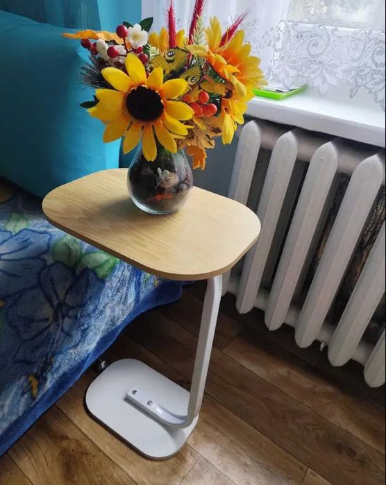 Nowy Stolik Kawowy na Kawę Boczny Dąb Okrągły do Salonu - Wysyłka