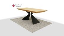 Nowoczesny Fornirowany Stół 200x100cm Rozkładany Stopa Stal