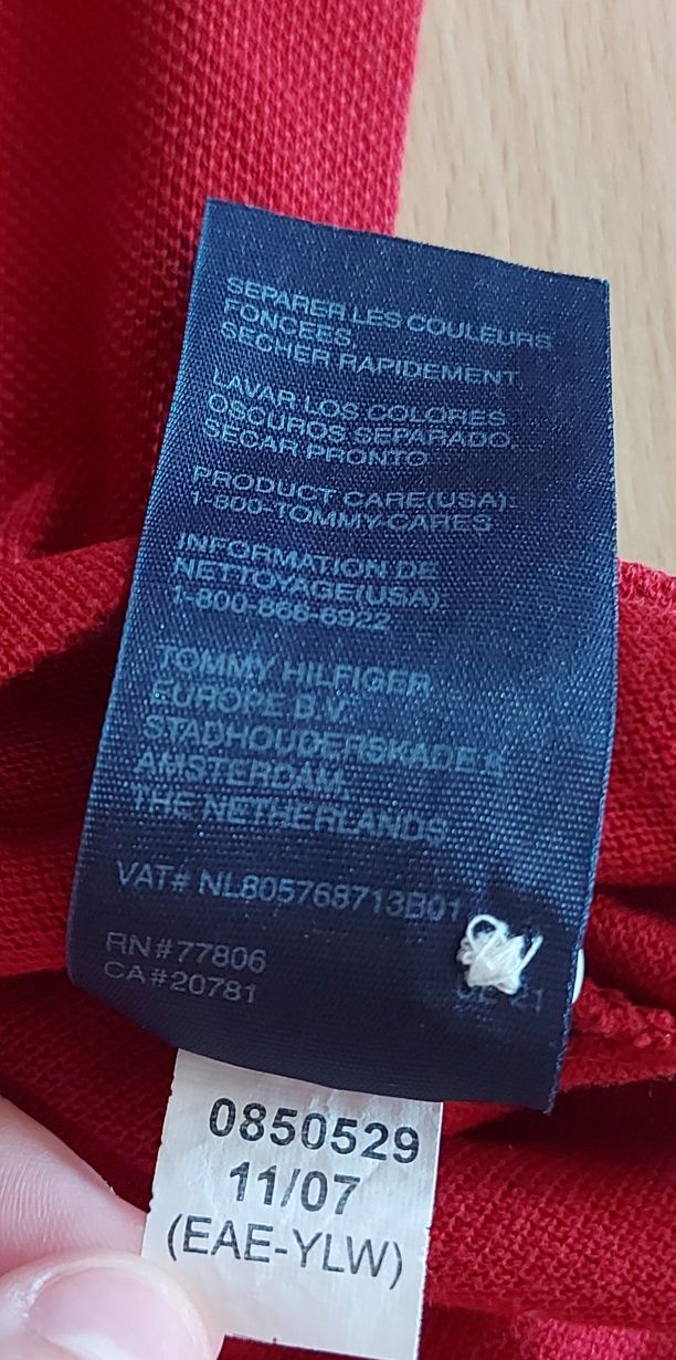 Czerwona męska koszulka polo Tommy Hilfiger rozm. XL