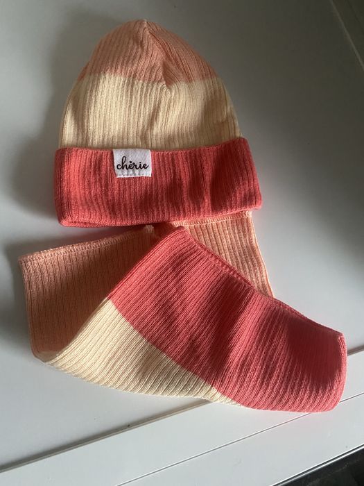 Czapka i komin dla dziewczynki AGBO nowy komplet