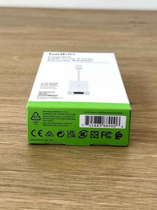 Мережевий адаптер Belkin USB-C to 2.5Gb Ethernet Adapter переходник