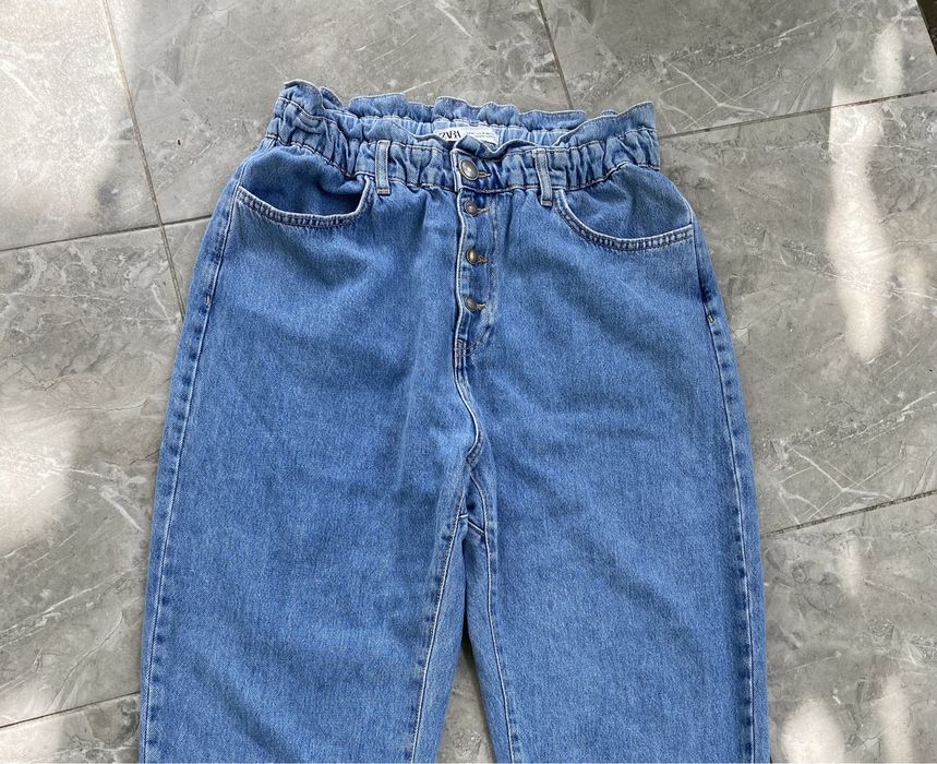 Джинси Зара Zara на ХХЛ 2ХЛ мом mom голубі жіночі з резинкою на талії