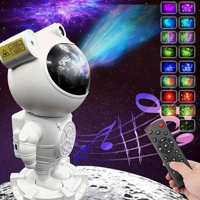 Лазерный ночник-проектор звёздного неба Астронавт ST с колонкой