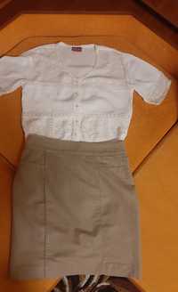 Гарний якісний жіночий комплект  блузка і юбка - льон 44 р.заміри на ф