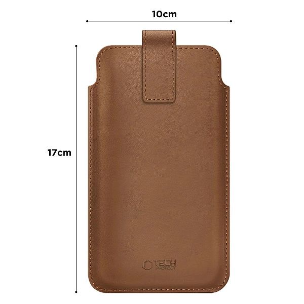 Etui Tech-Protect SM65 dla smartfonów 6.0-6.9" - brązowe
