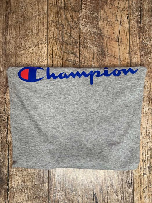 Мужская серая майка Champion с классическим прорезиненным логотипом