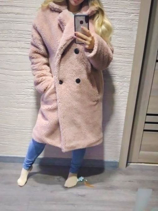 Шубка тедді рожева. Екошуба