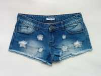 SINSAY krótkie jeansowe spodenki z gwiazdkami - dżinsowe szorty