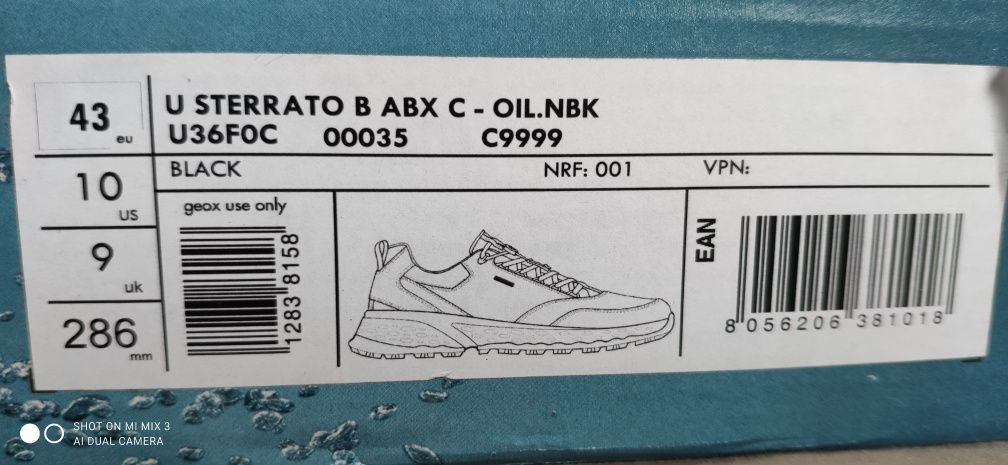Geox Sterrato czarne skórzane sneakersy rozm 43