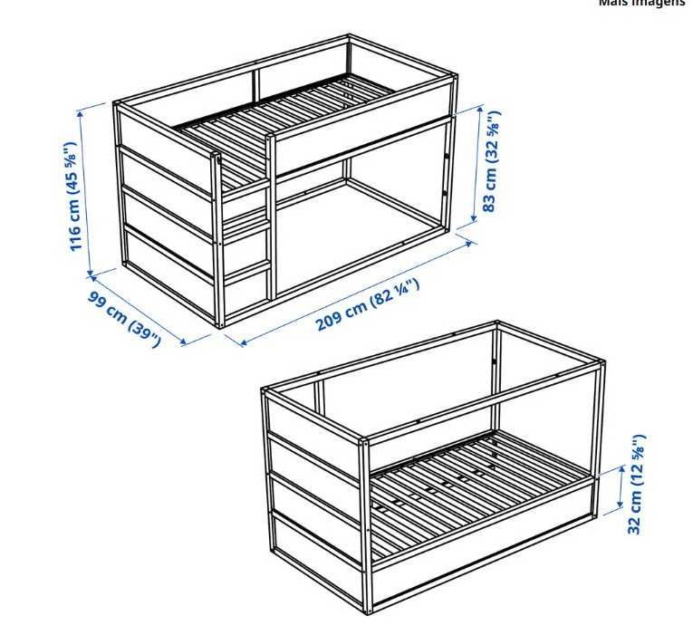 Cama / Beliche Kura e Colchão Ajfall