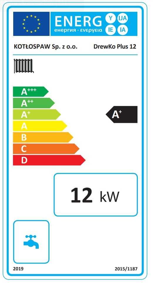 Kocioł / piec DrewKo Plus 12kW z zasobnikiem 330L drewno / pellet