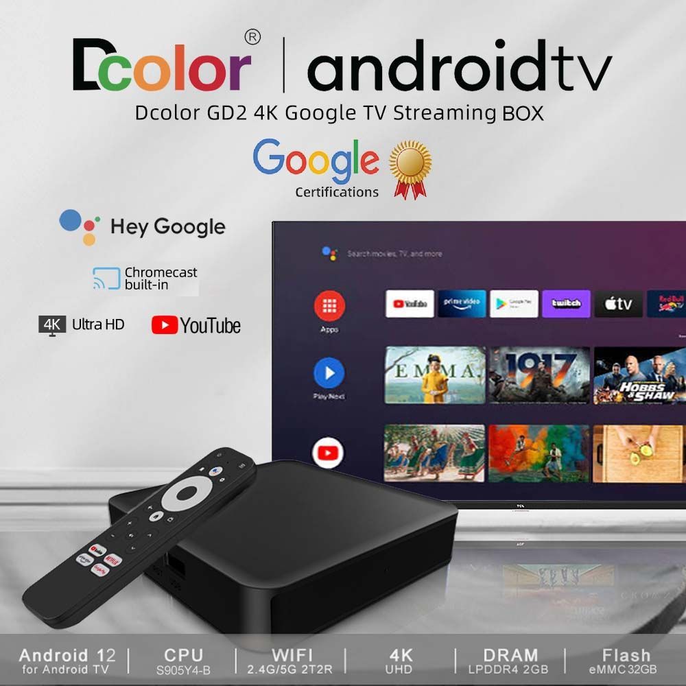 Смарт ТВ приставка Google GD2 GD1 4K Netflix лучше Kickpi KP1 Xiaomi b