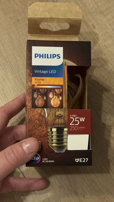 PHILIPS LED A60 3.1W 25W 1800K E27 6 szt.