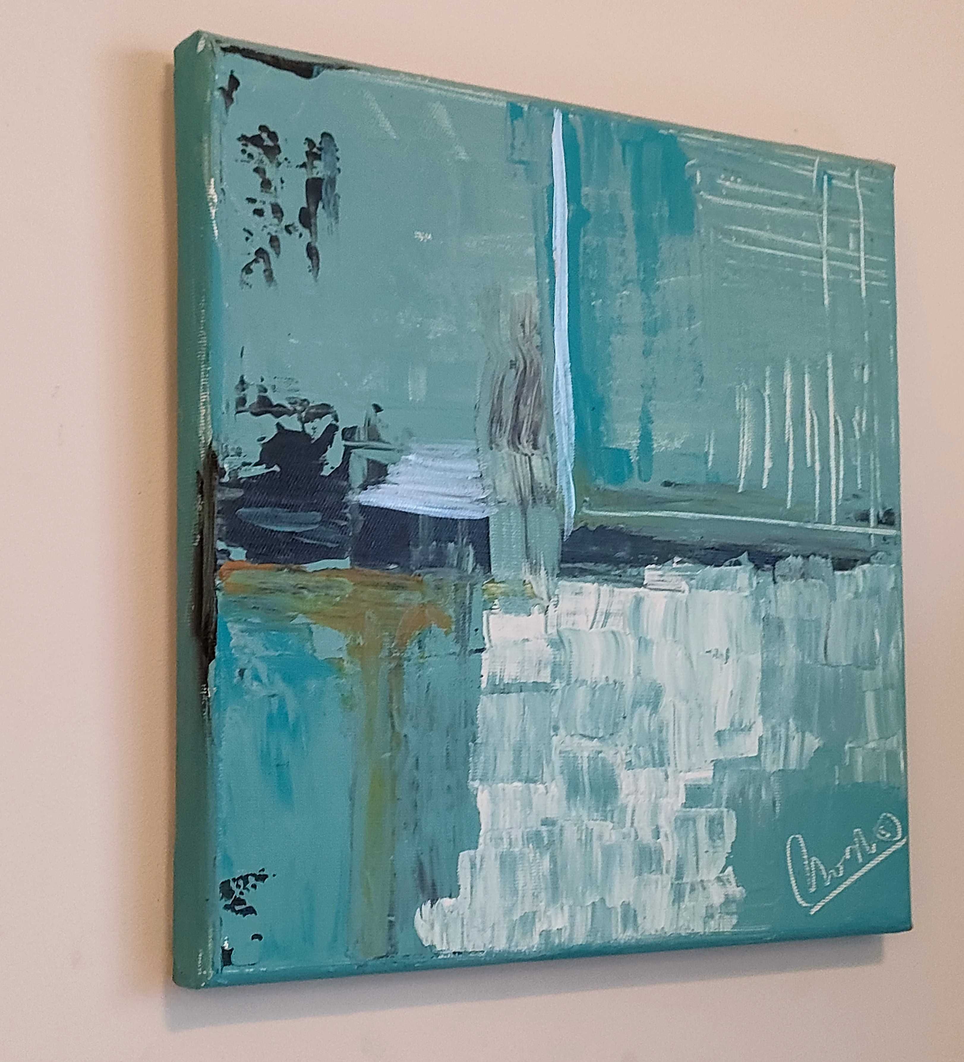 Dwa obrazy akrylowe ręcznie malowanych  30x30cm