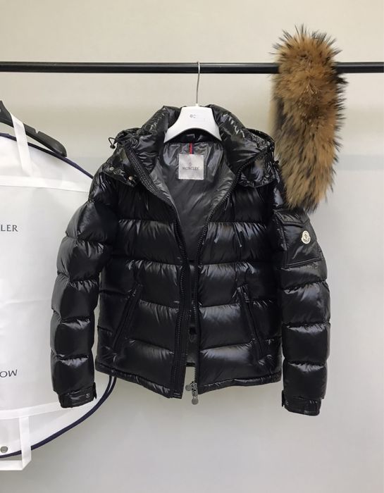 Kurtka męska Moncler puchowa zimowa gęsi puch kaptur jenot futro M L