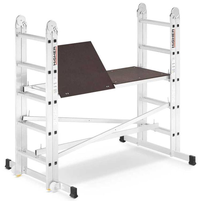 Rusztowanie aluminiowe drabinowe przegubowe jezdne HIGHER DR 2x5 4m