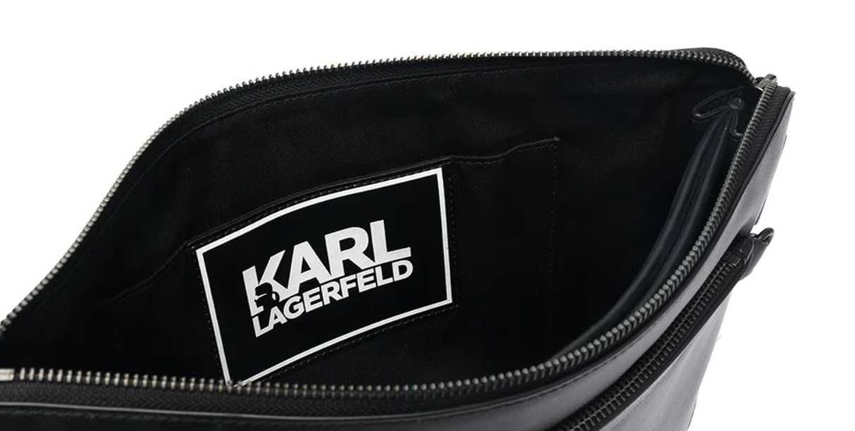 Мужская кожаная сумка клатч Karl Lagerfeld б/у в идеальном состоянии