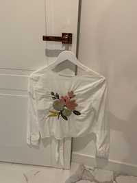 Zara bluzka biała z haftem 34,xs