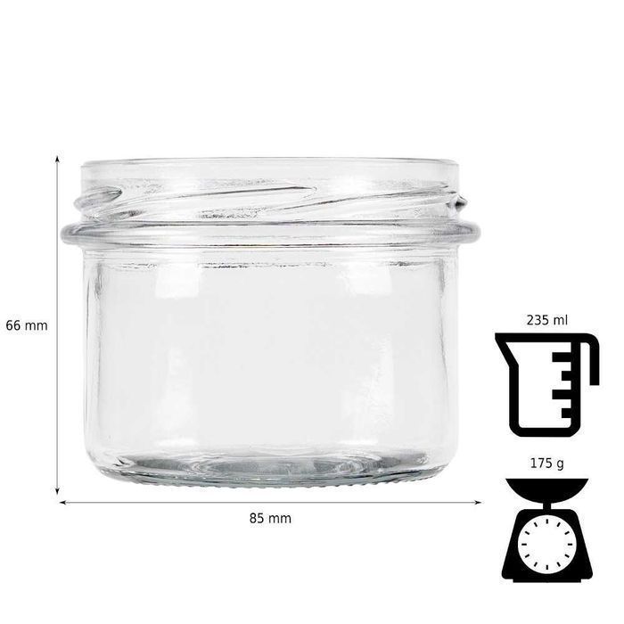 100x słoik szklany 235 ml na przyprawy dżem konfitury miód z zakrętką