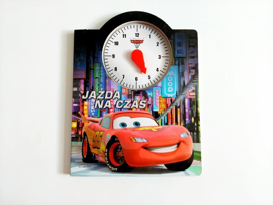 Książka zegar Nauka godzin  jazda na czas pixar zygzak auta cars