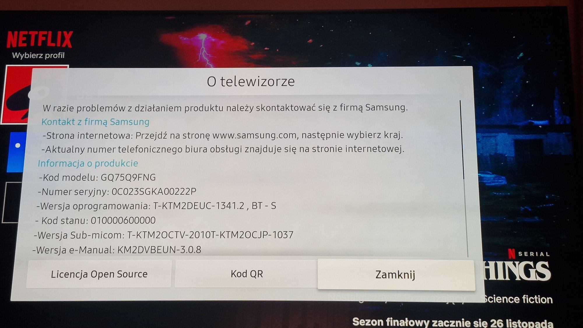 Telewizor Samsung GQ75Q9FNG Q9F 75 Cali  Okazja