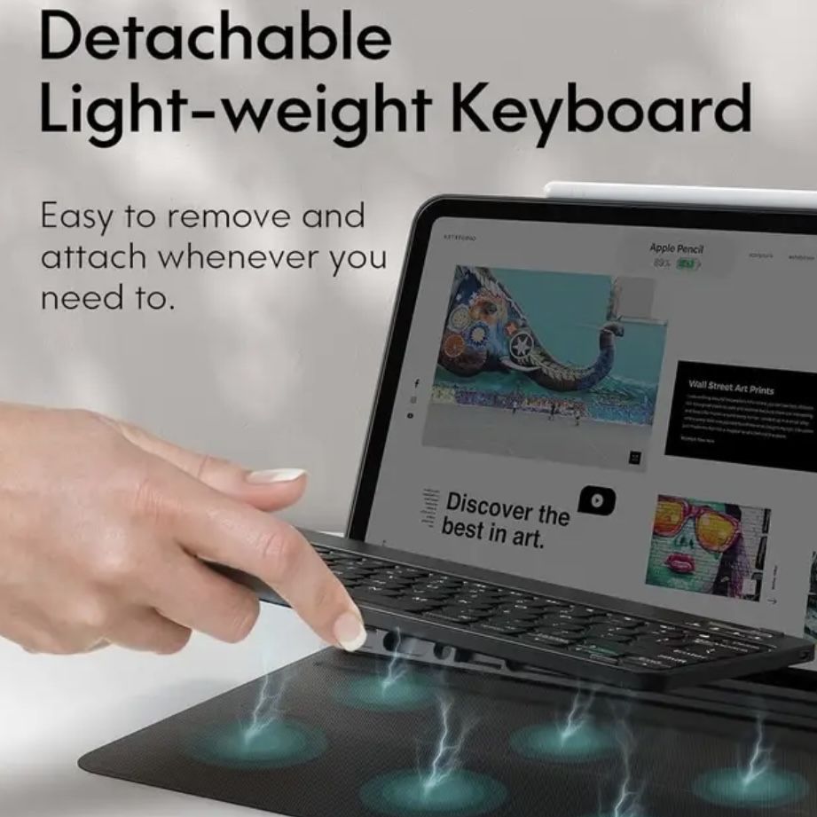 Capa+ teclado Ipad Pro de 12.9, 4,5,6 Geraçao
