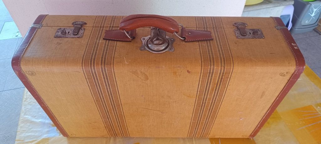 Mala de viagem vintage de coleção meados sec xx