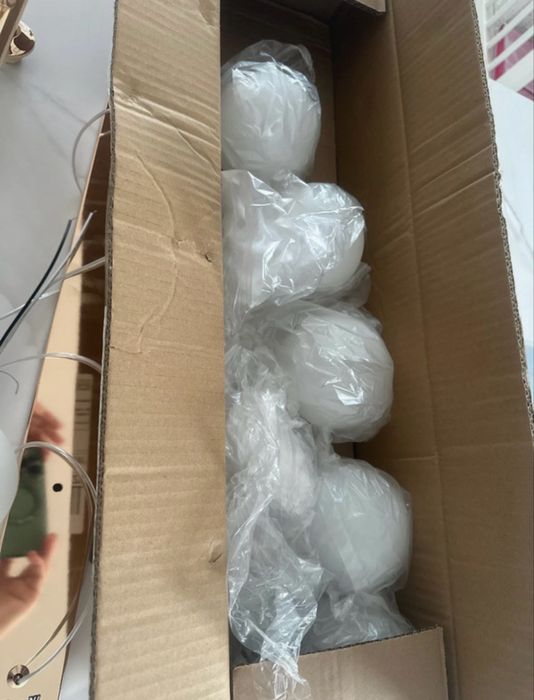 Żyrandol kule, rozowe zloto