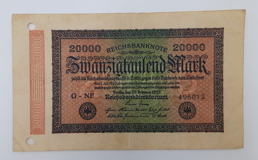 Stary Banknot Niemcy 20000 marek 1923