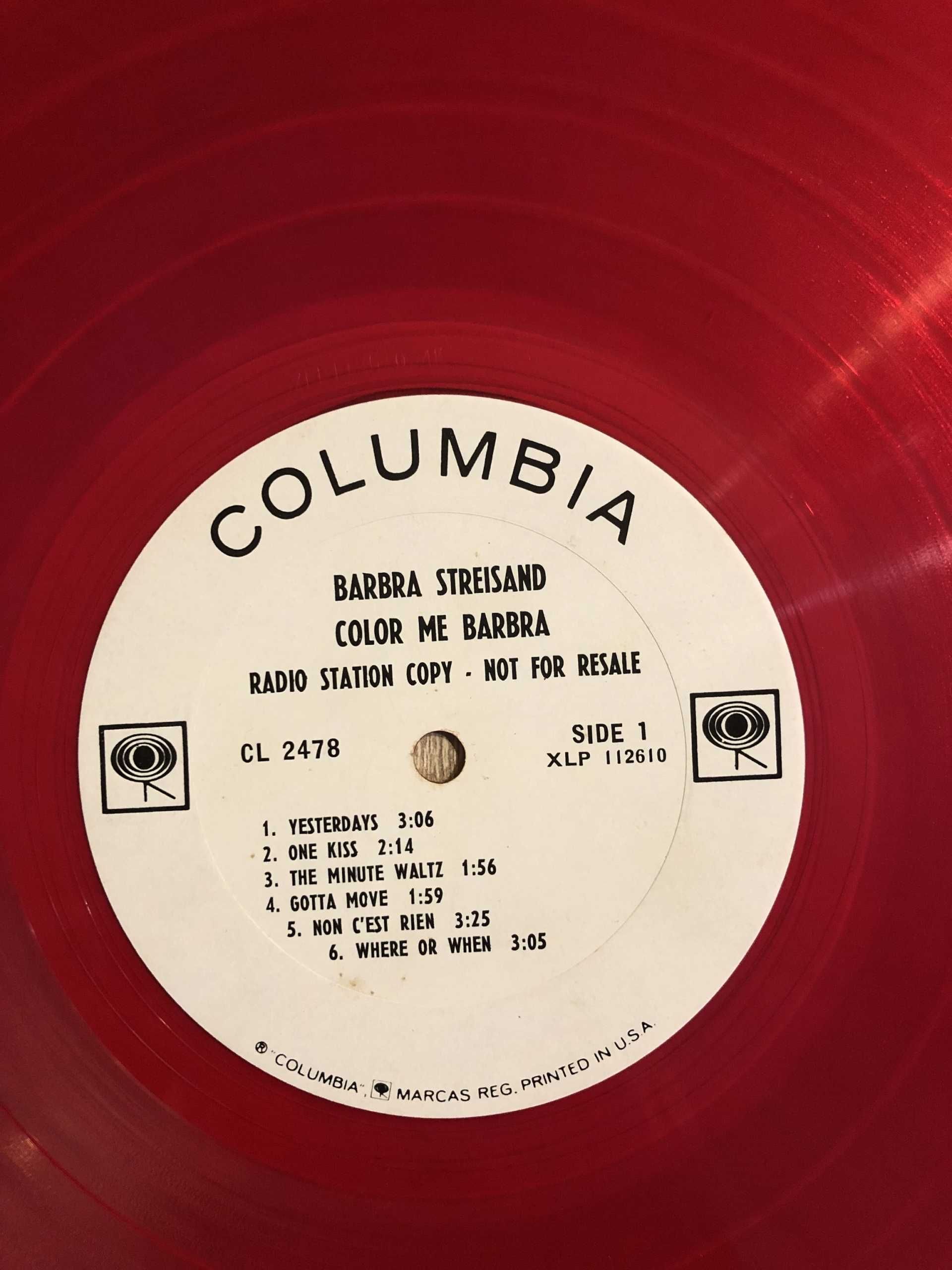 Barbra Streisand Color Me Barbra Red czerwony USA LP