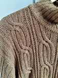 Golf LINEA damski khaki M/L dzianina warkocze wiskoza z nylonem