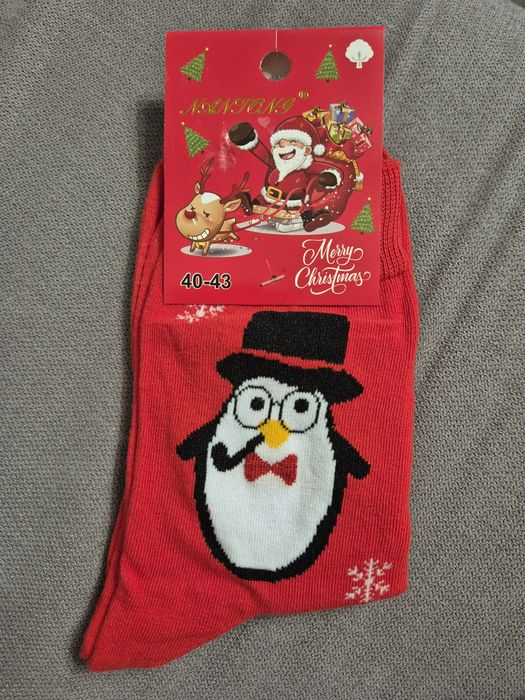 Bawełniane świąteczne męskie skarpety
