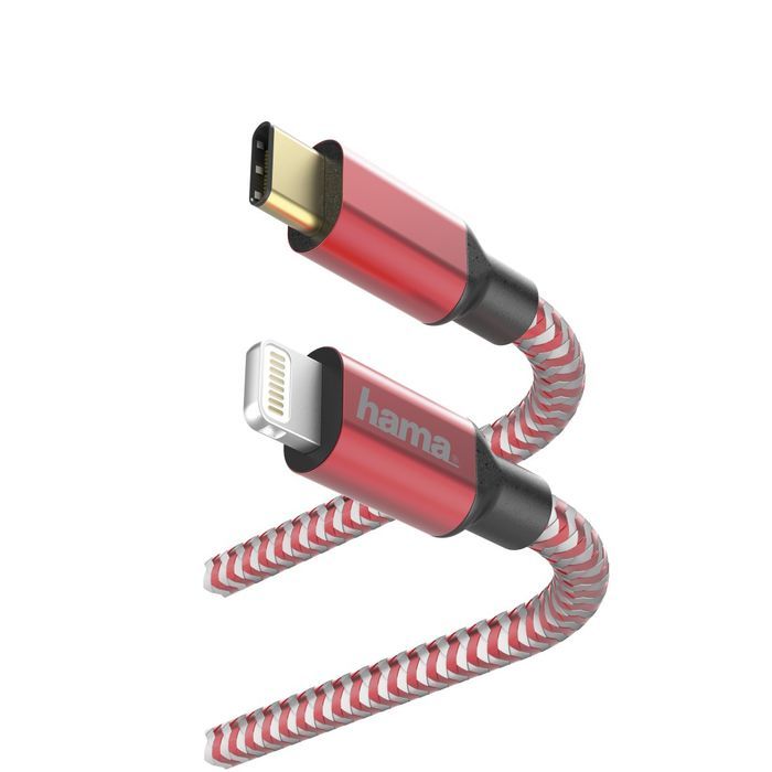 Hama kabel ładujący "Reflected" USB C-Lightning 1,5m, czerwony OUTLET