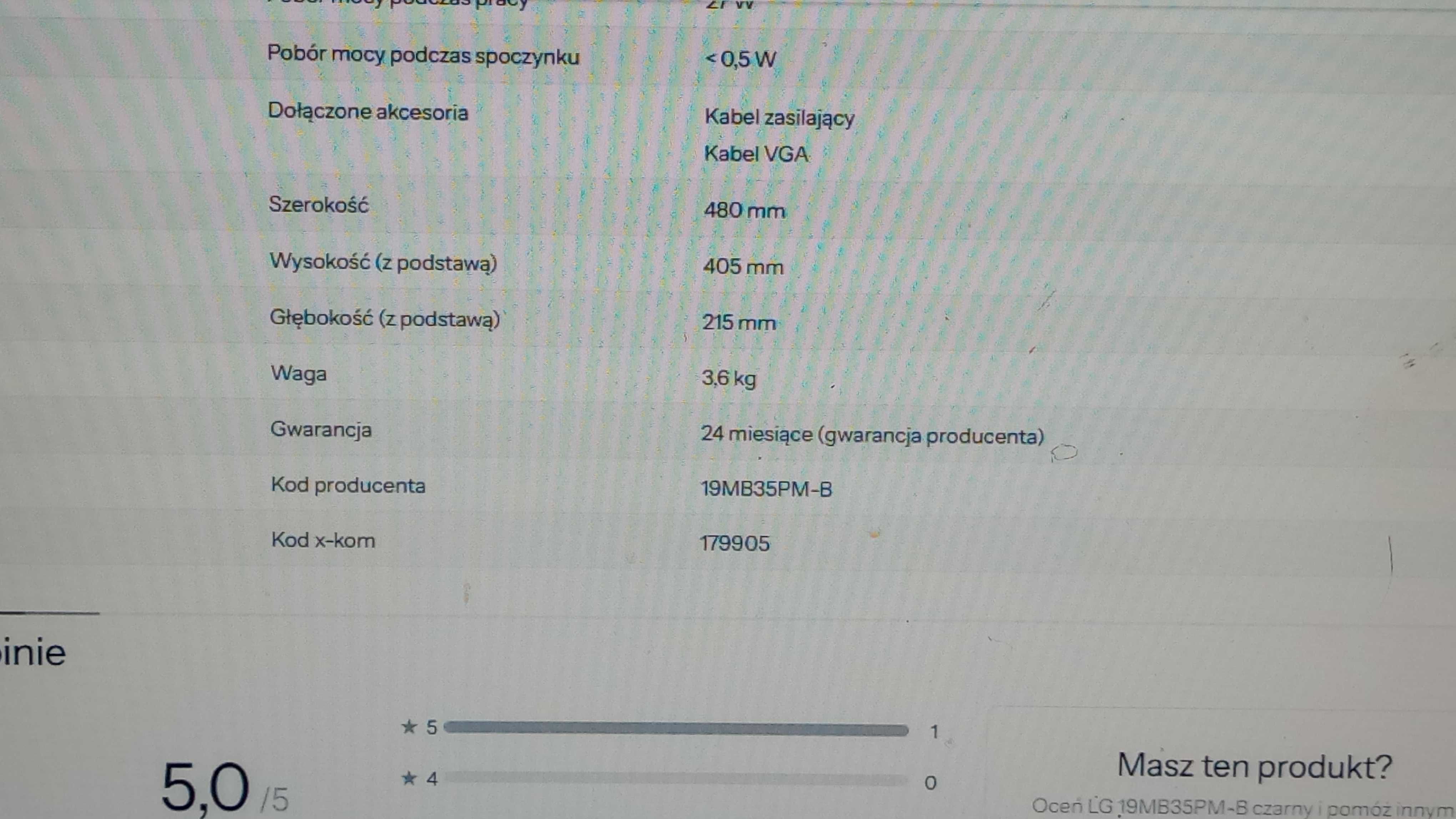 Monitor LG 19MB35PM-B