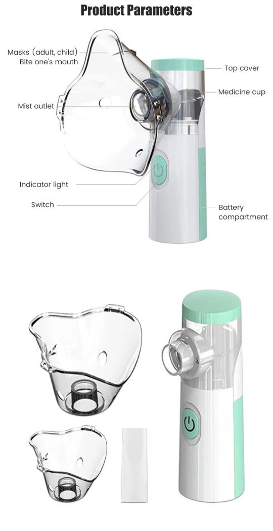 Інгалятор небулайзер SCY32E.  Міні розпилювач для лікування простуд.
