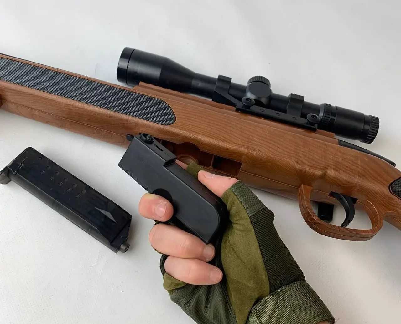 Дитяча Снайперська гвинтівка 6 мм CYMA ZM51 Коричнева приціл, Метал
