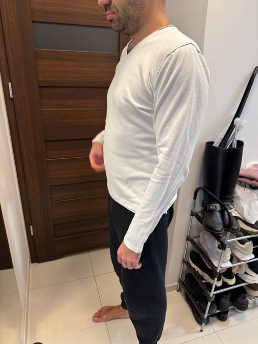 бавовняний светр zara Man білий розмір М