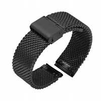 Bransoleta mesh 20mm siatkowa do smartwatch zegarka milano czarna pvd