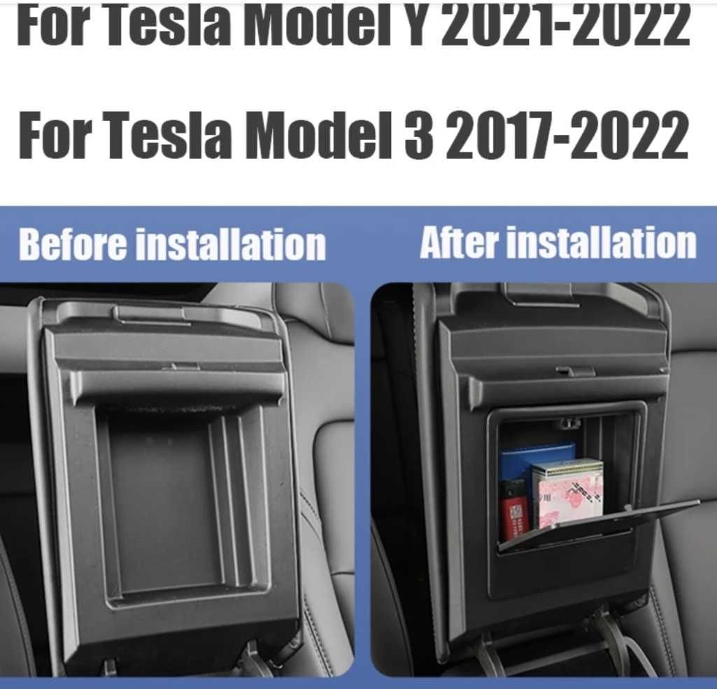 Органайзер в подлокотник Tesla Model 3 2017-2023 Model Y 2021-2023 тес