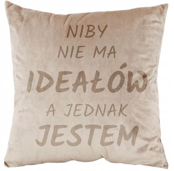 Poszewka welurowa z poduszką 40x40 Niby nie ma ideałów a jednak jestem