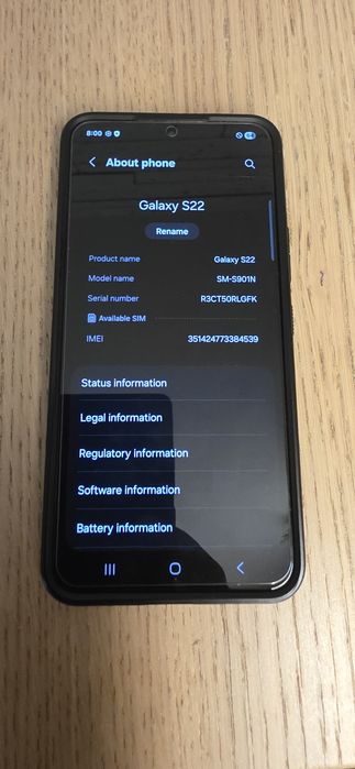 Samsung s22 256gb 8 ram