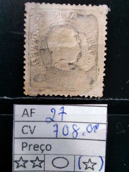 1867/1870 D° Luiz I Fita Curva Dentado MLH Sem Goma